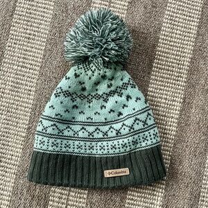 Columbia Green Knit Pom-Pom Beanie